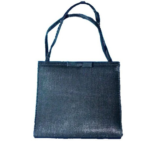 VTG Avon Black Evening Purse W/Straps Snap Closure Bow Front 6.5"Lx6"Hx2"D 2001 - Picture 1 of 4